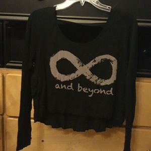 Black long sleeve infinity beyond crop top